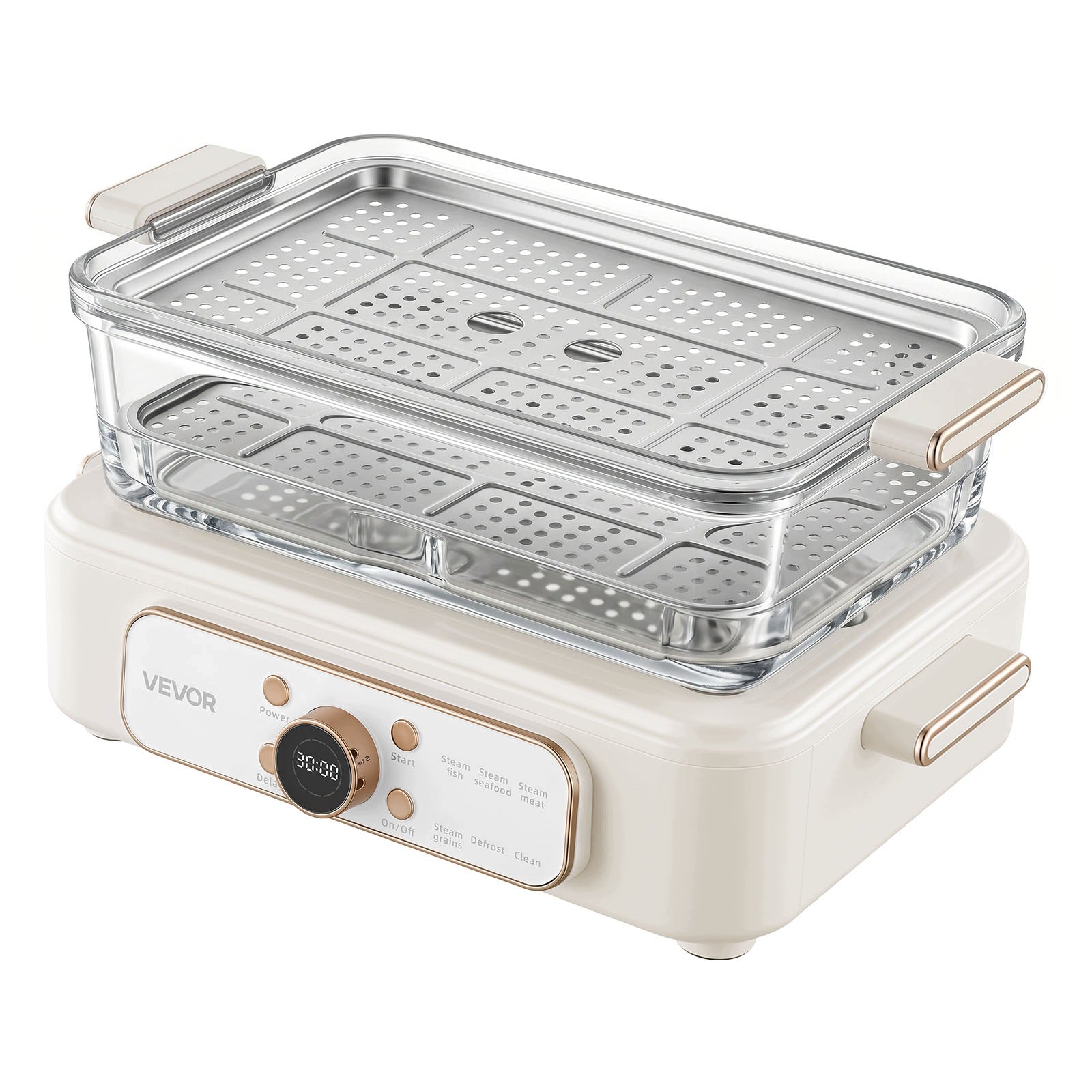 Electric Steamer 1200W 6L With Predefined Programs For 1 – 3 Persons Brand Vevor