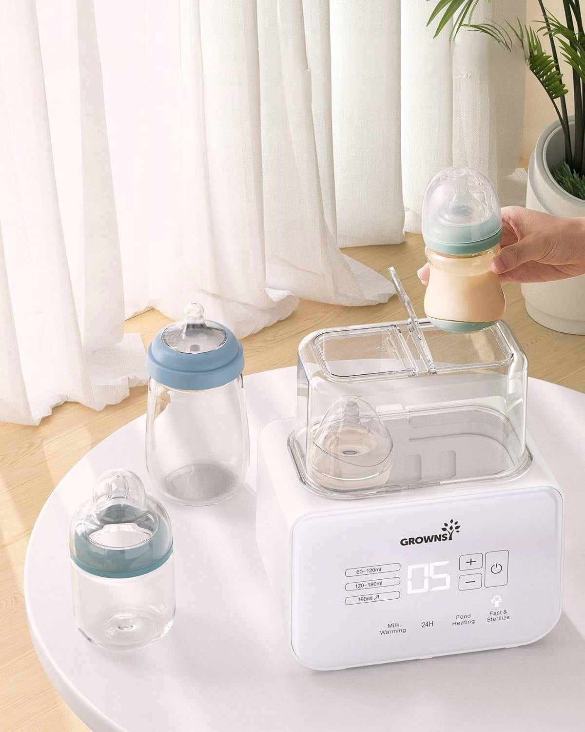 Electric Sterilizer GROWNSY W3 Double White 23x18x15 cm Packaging status original