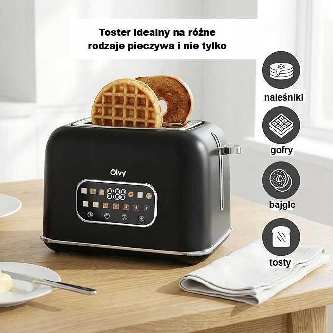 Electric Toaster with Touch Screen and Timer Brand Olvy