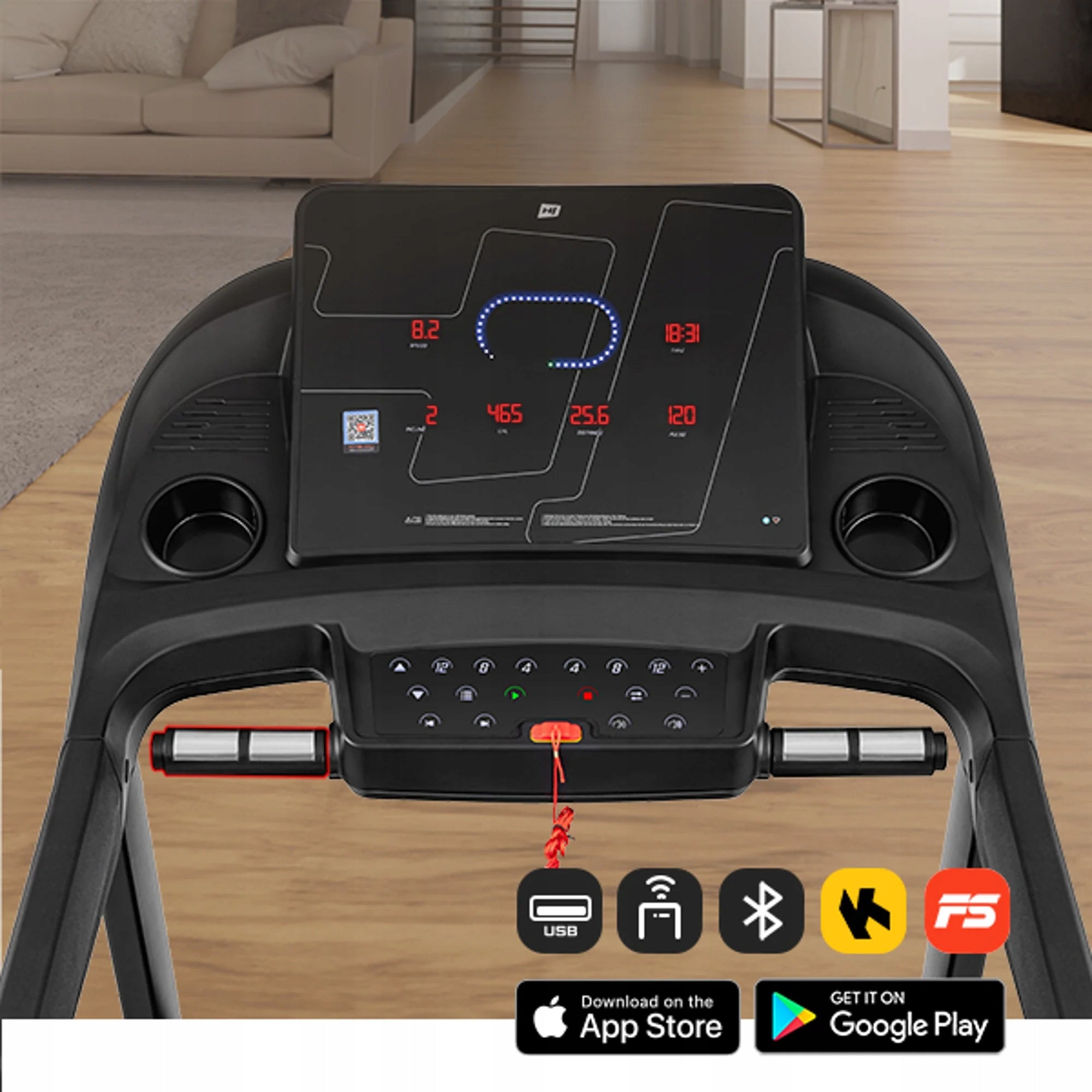 Electric Treadmill 3HP Home Folding Angle Adjustment Shock Absorption 20km/h Packaging status original
