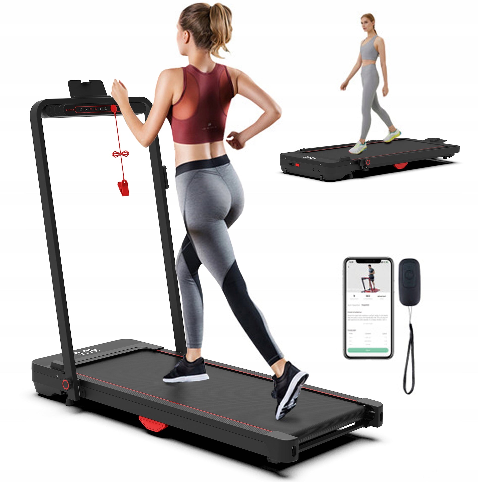 Electric Treadmill Folding Flat 12 km/h Bluetooth Shock Absorption 120 kg
