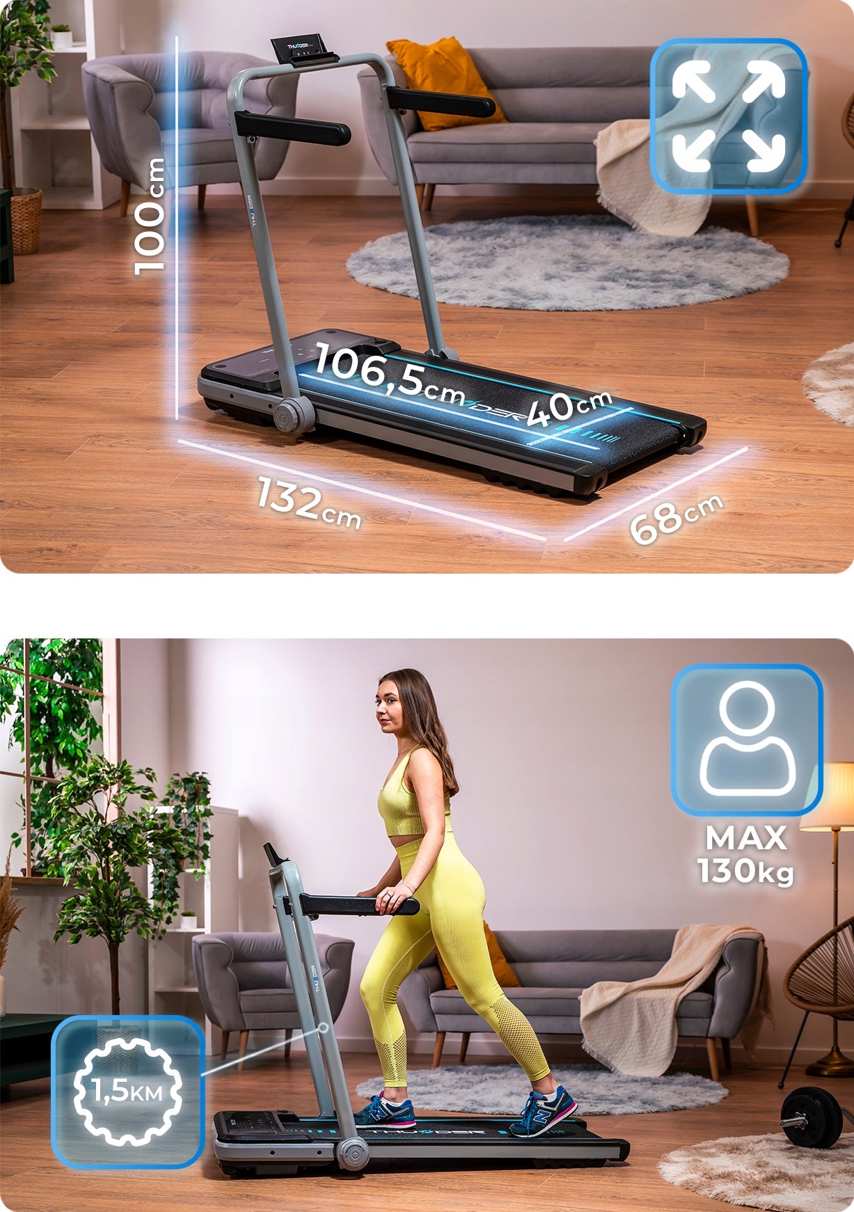 Electric Treadmill Folding Home Under Bed 0.8-12 km/h IMPACT THUNDER Packaging status original