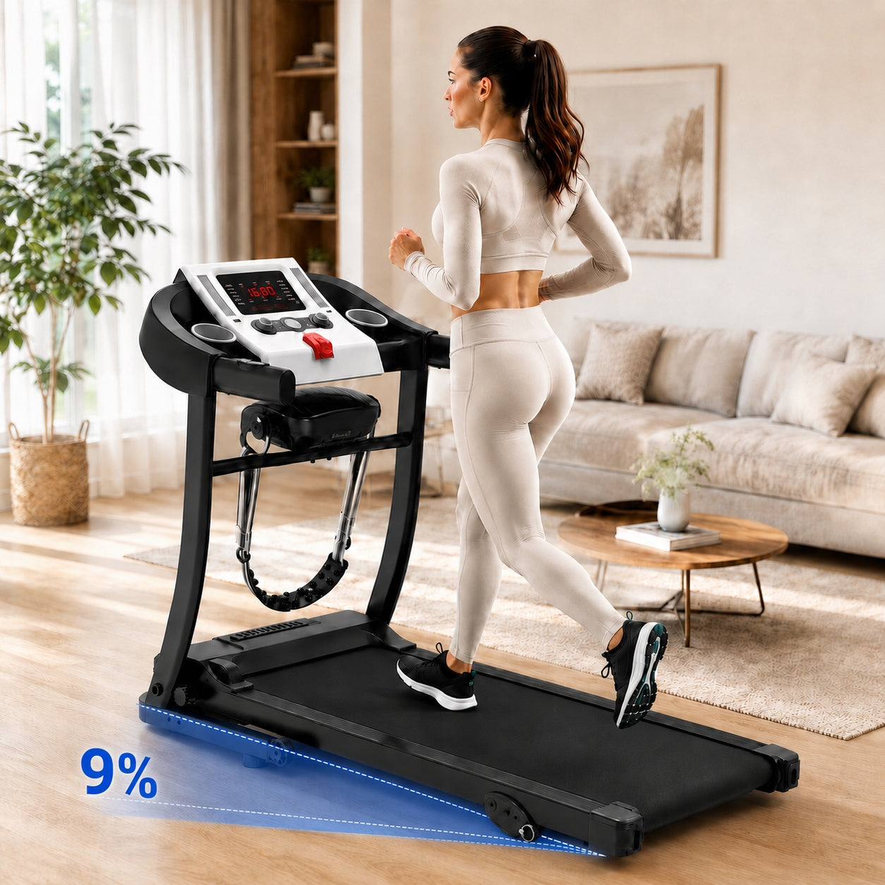 Electric Treadmill HRS T-190M Home Folding Slope Massager Packaging status original