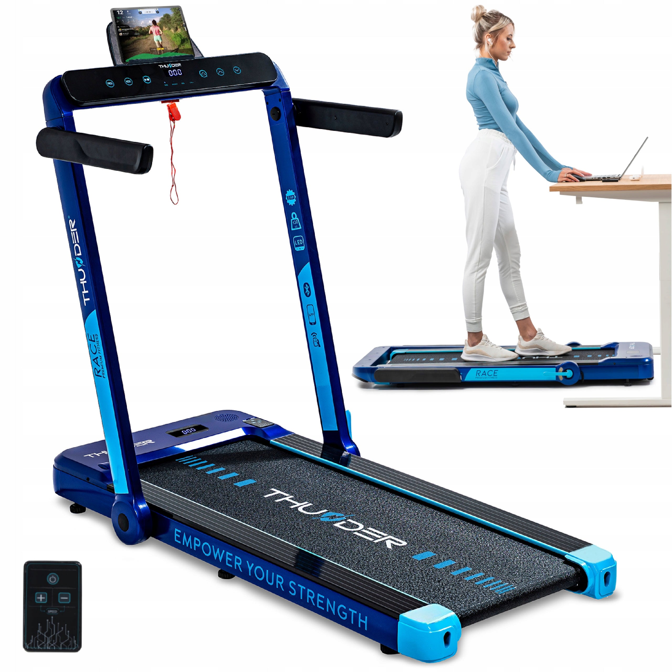 Electric Treadmill for Walking Under Desk Bed 14cm 14km/h RACE THUNDER