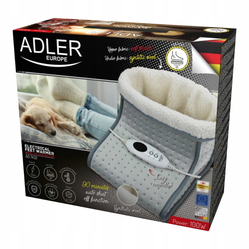Electric Warm Foot Warmer, LCD Remote Control, 6 Levels of Power Adjustment