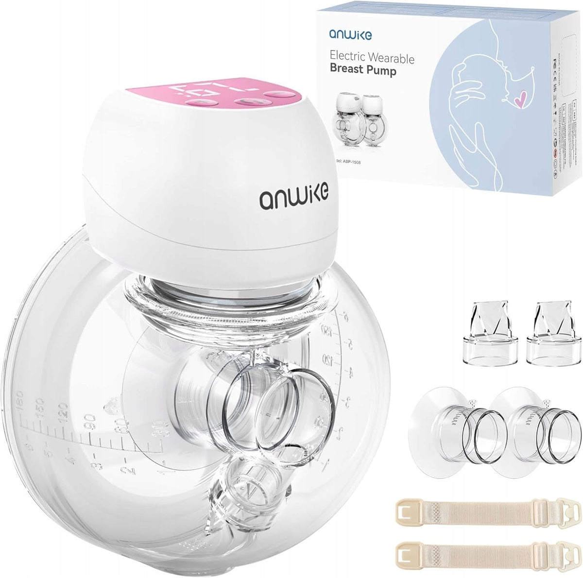 Electric Wearable Breast Pump, 3 Modes, 9 Levels with LED Display