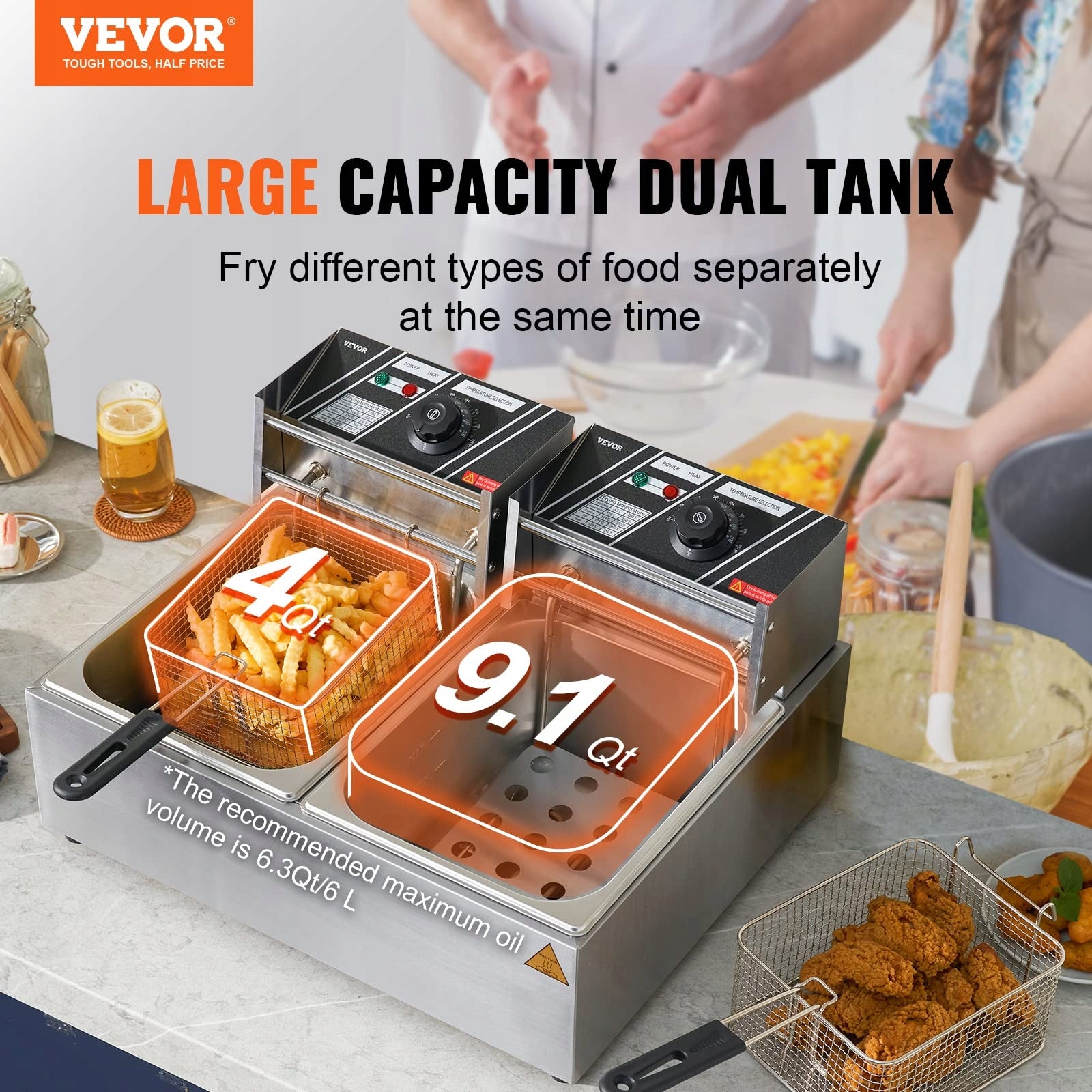 Electric air fryer Vevor 2500 W Packaging status original