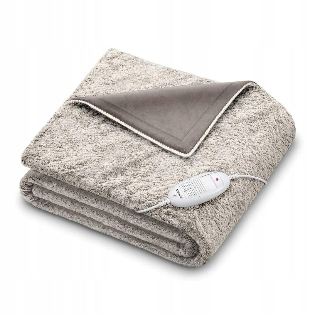 Electric blanket Beurer fleece brown 100 W with temperature control