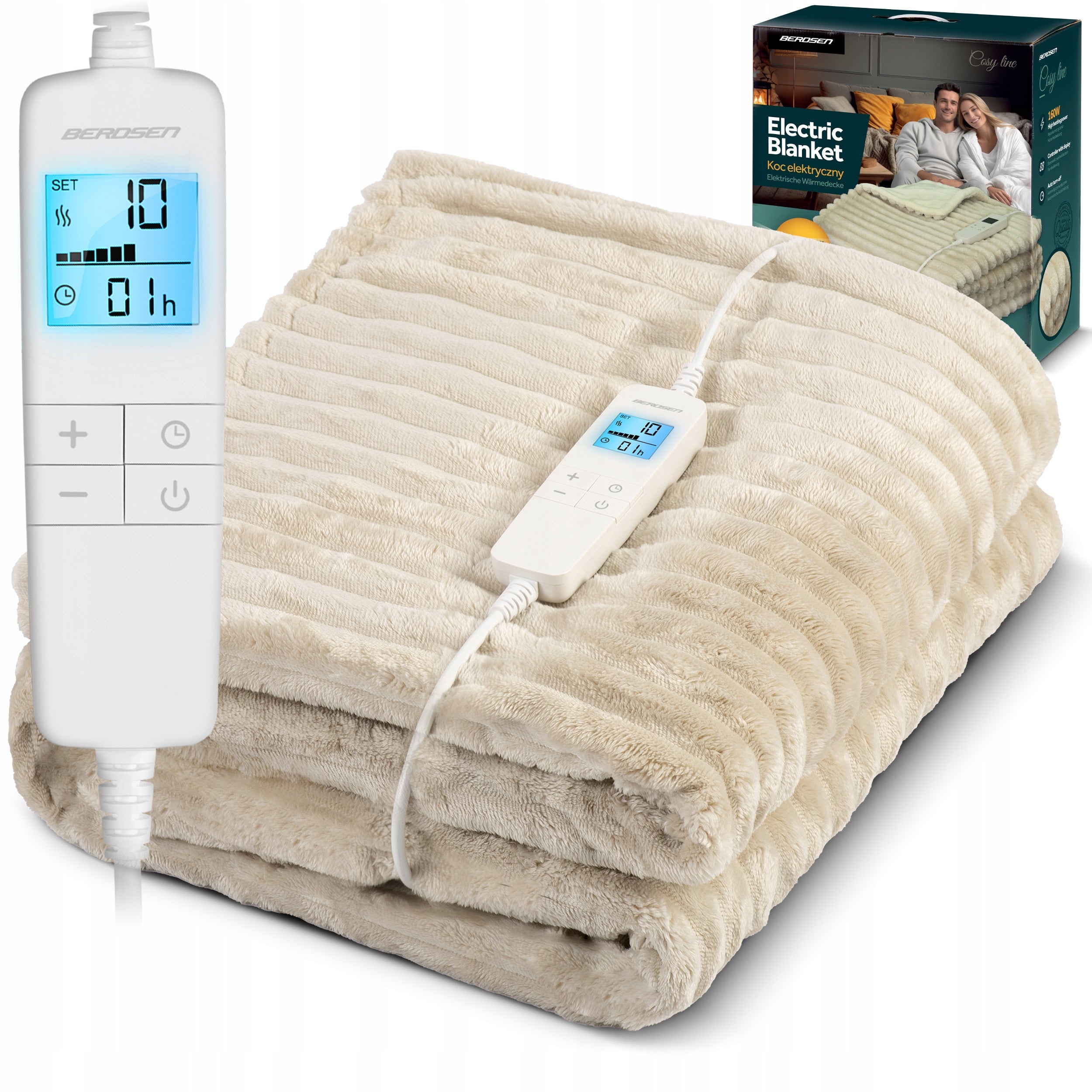 Electric blanket soft LARGE 180x160cm Heating mat Berdsen 160W + Timer