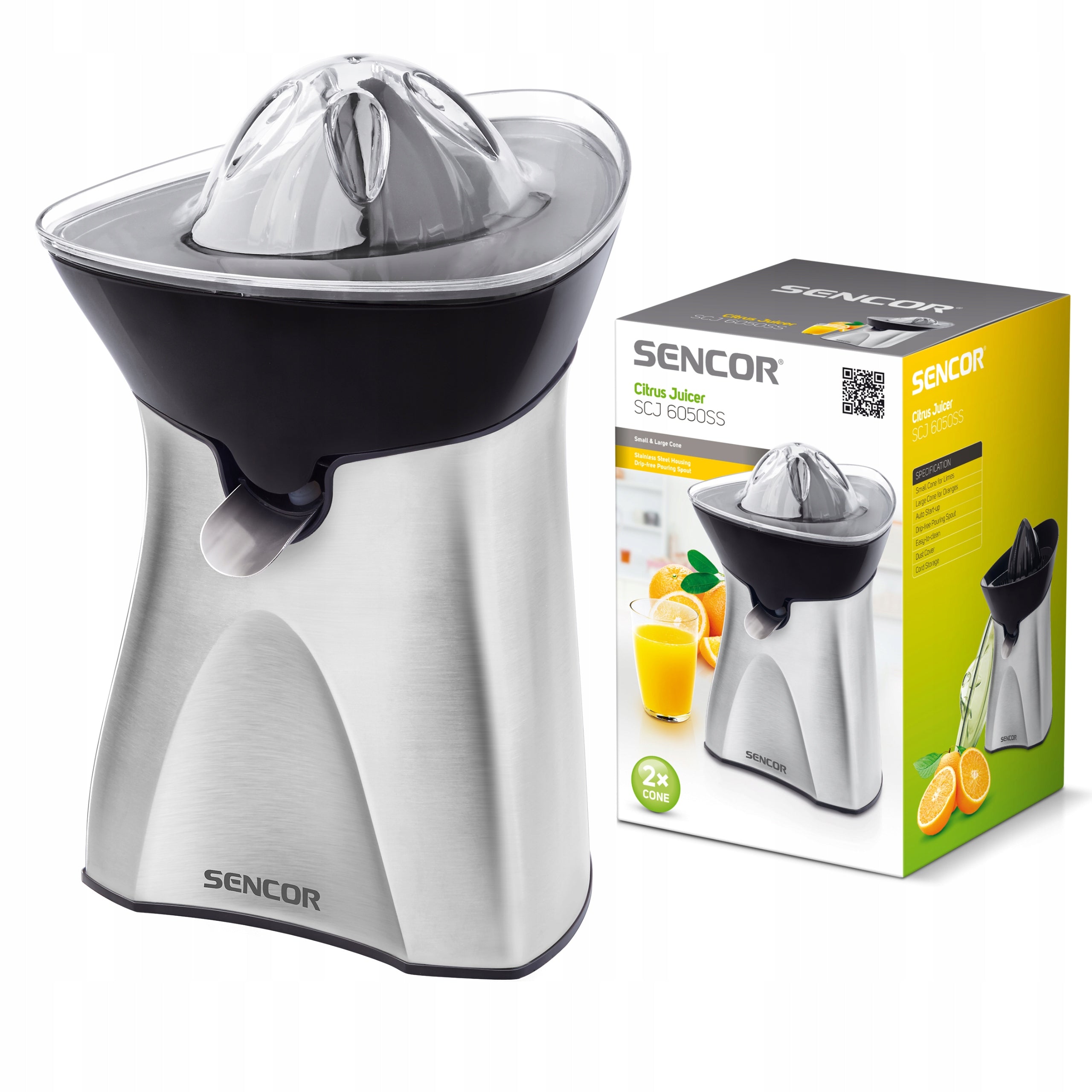 Electric citrus juicer silver 60W Sencor SCJ 6050GR Power rating 60 W