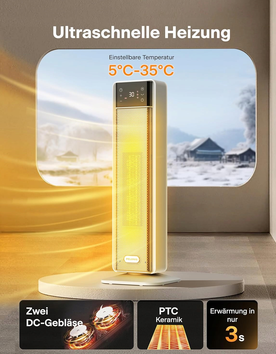 Electric column heater PELONIS 2000W remote control Brand no brand