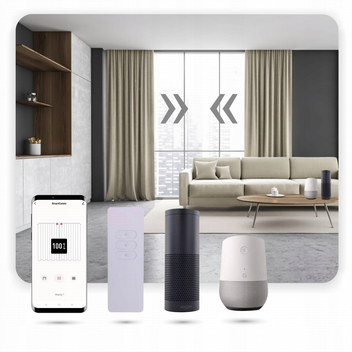 Electric curtain rod WiFi Tuya 2,2m - set Brand Automat-on