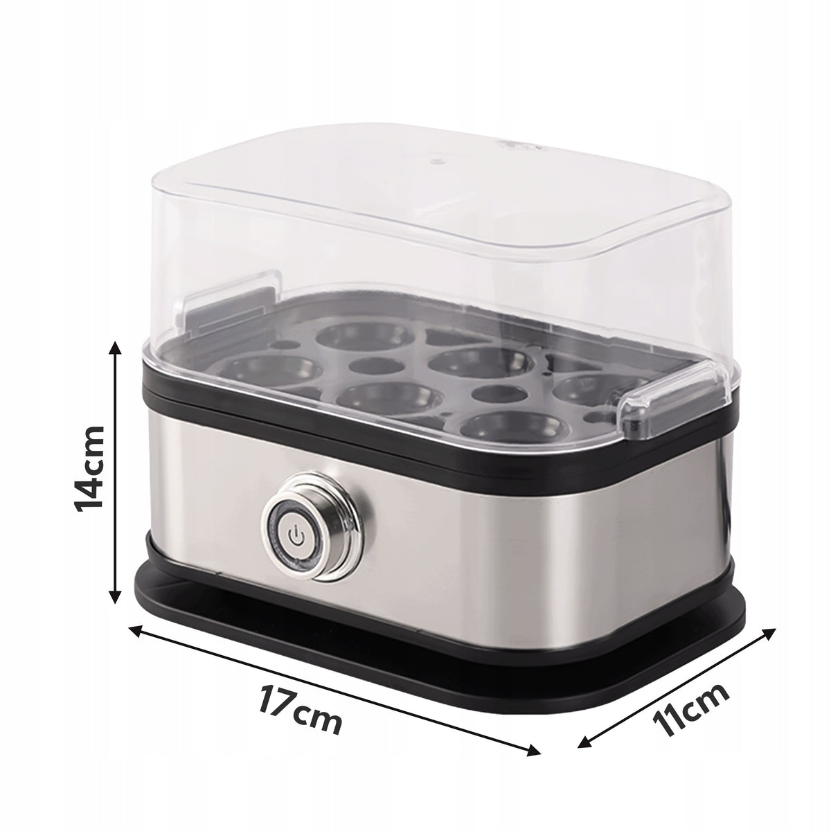 Electric egg cooker 6 eggs 200 W soft medium hard silver Brand no brand