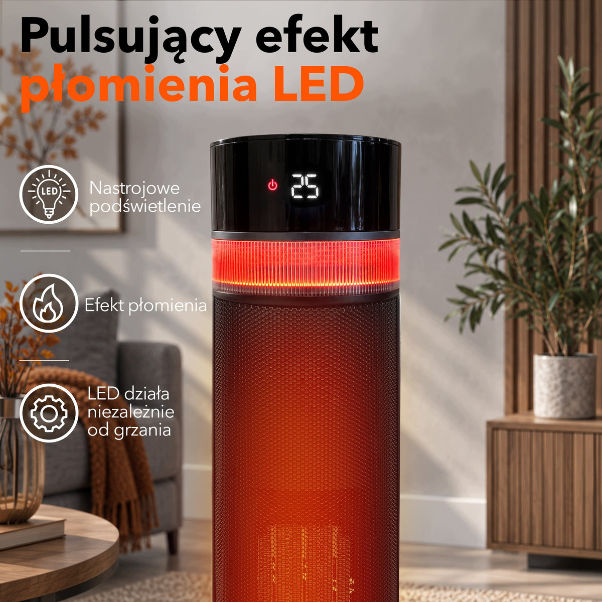 Electric fan heater columnar apron ELVO 2000W thermostat Packaging status original