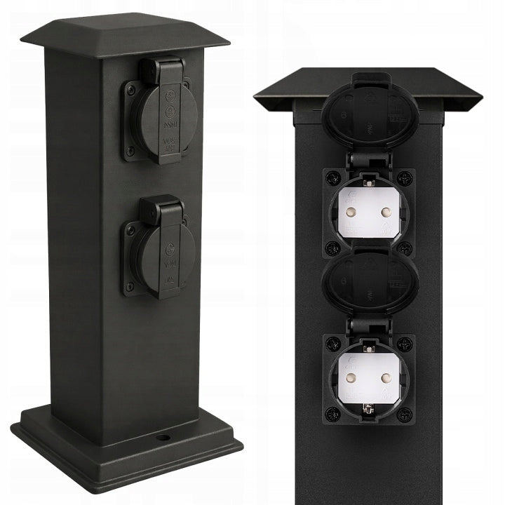 Electric garden post 4x hermetic socket 230V