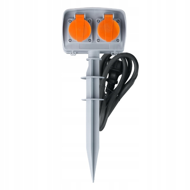 Electric garden post with programmer 2x hermetic sockets IP44 DPM Manufacturer code DT10