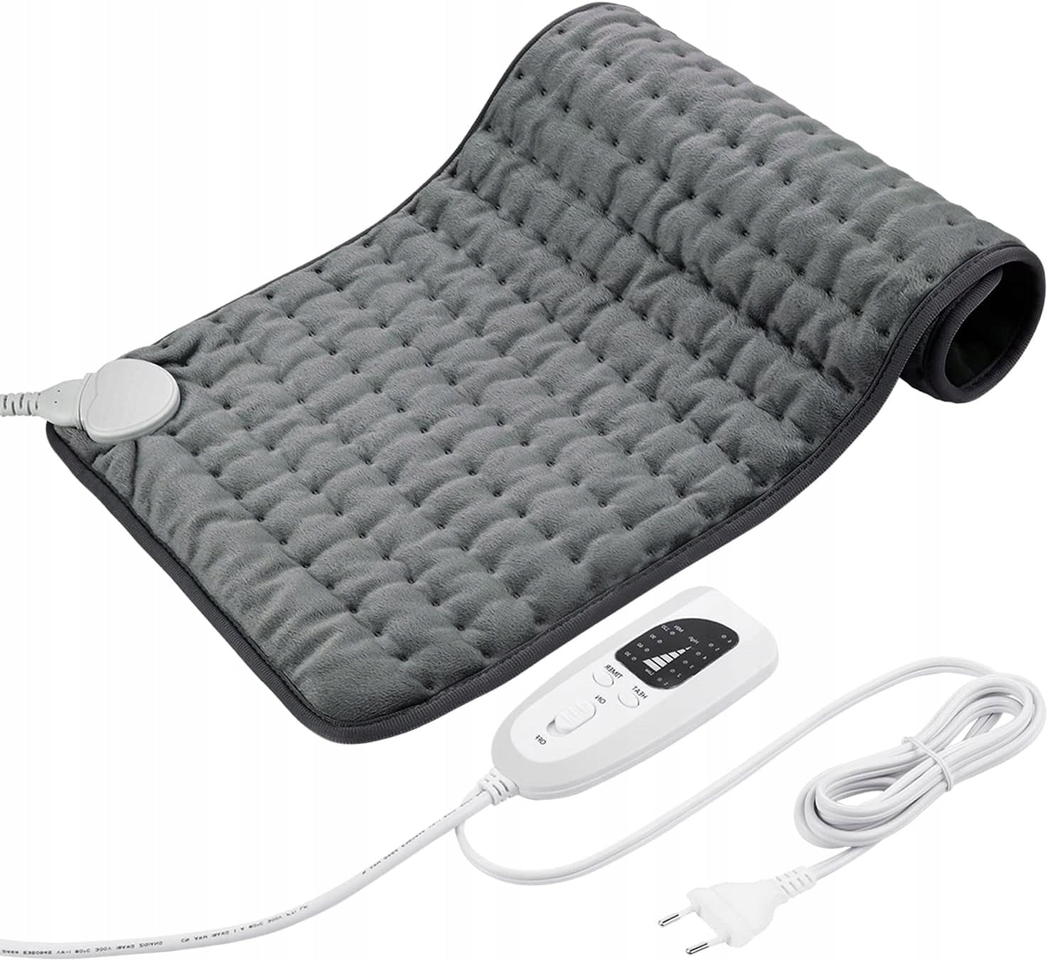 Electric grey fleece mat with remote control 60x30 cm