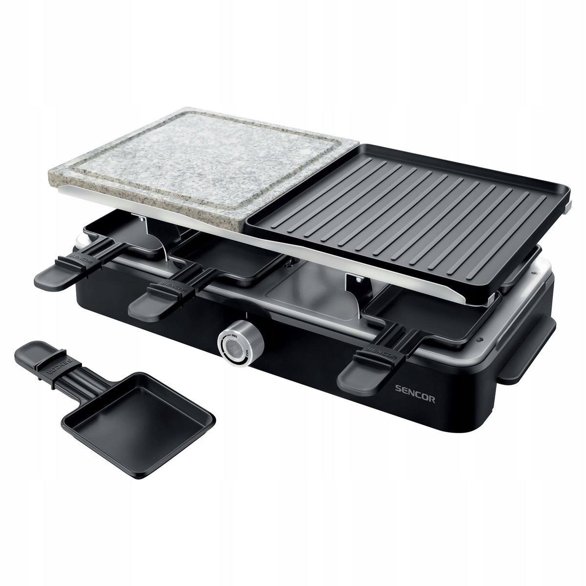 Electric grill 2in1 Sencor 0260BK 1400W Raclette 8 small pans 21x21cm Power rating 1400 W