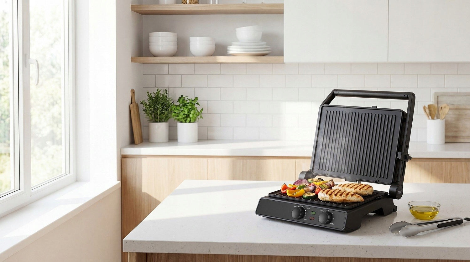Electric grill Łucznik EG 0215 B 2000 W folding removable plates ILAG Dominant color black