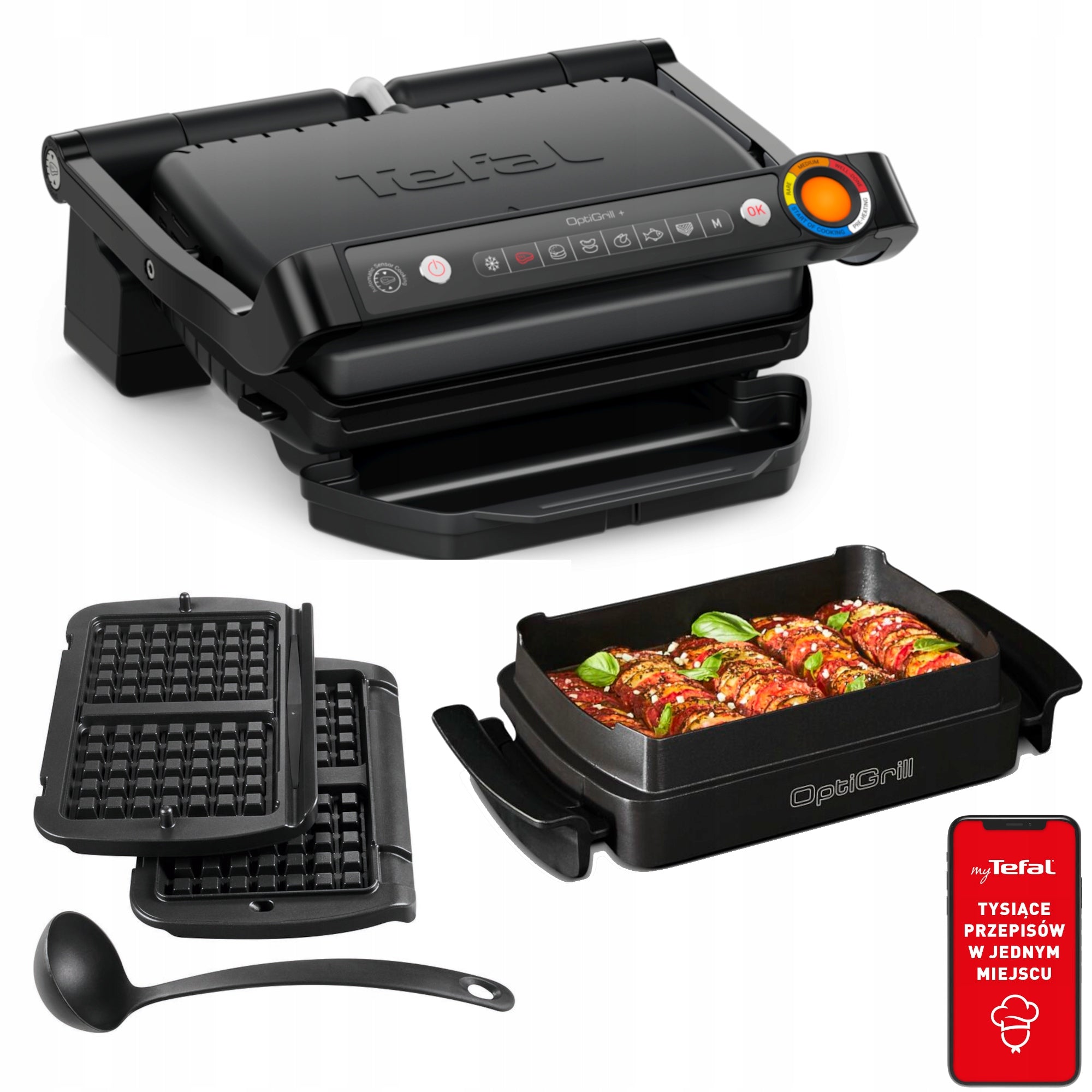 Electric grill Optigrill+ GC7178 + SET ACC 2000 W waffles