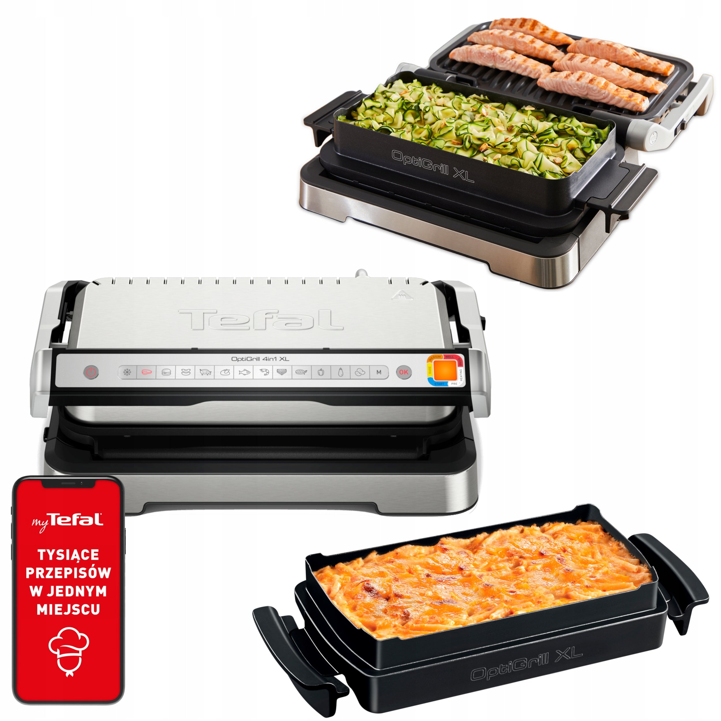 Electric grill TEFAL OptiGrill XL GC784D30 4w1 2200W folding/folding Packaging status original