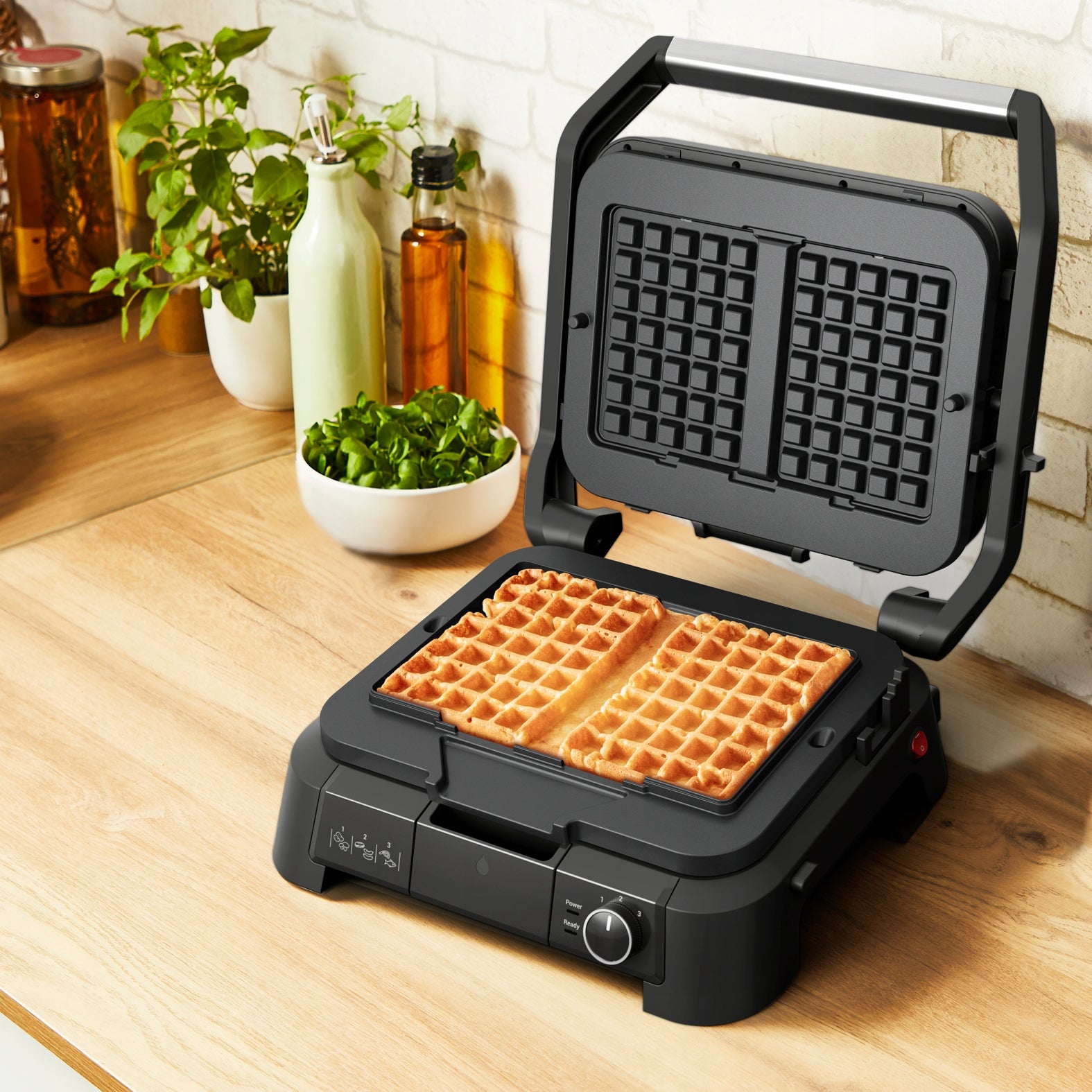 Electric grill TEFAL SuperGrill GC517DE0 4in1 panini waffle toaster 2000W Dominant color silver