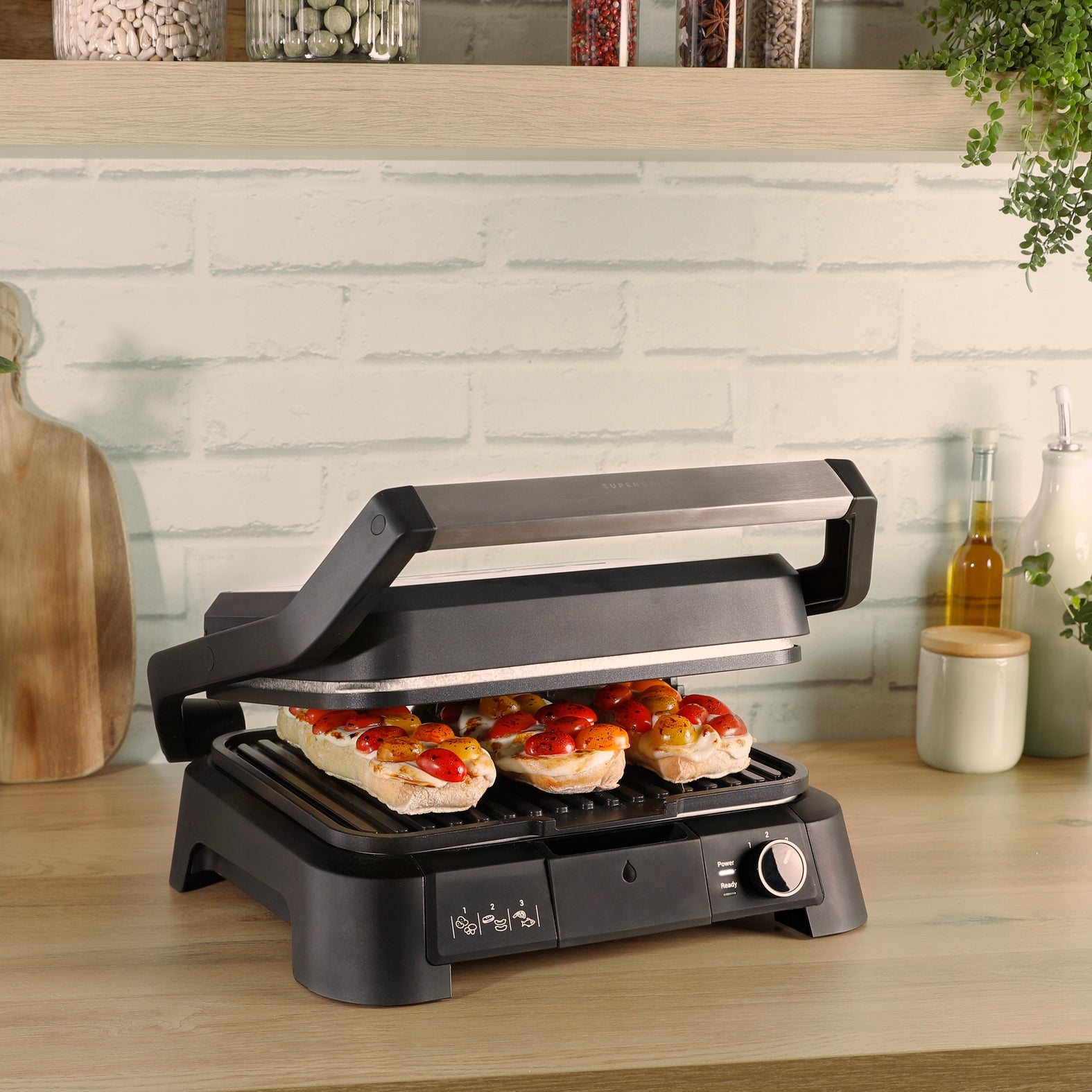 Electric grill TEFAL SuperGrill GC517DE0 4in1 panini waffle toaster 2000W Power 2000 W