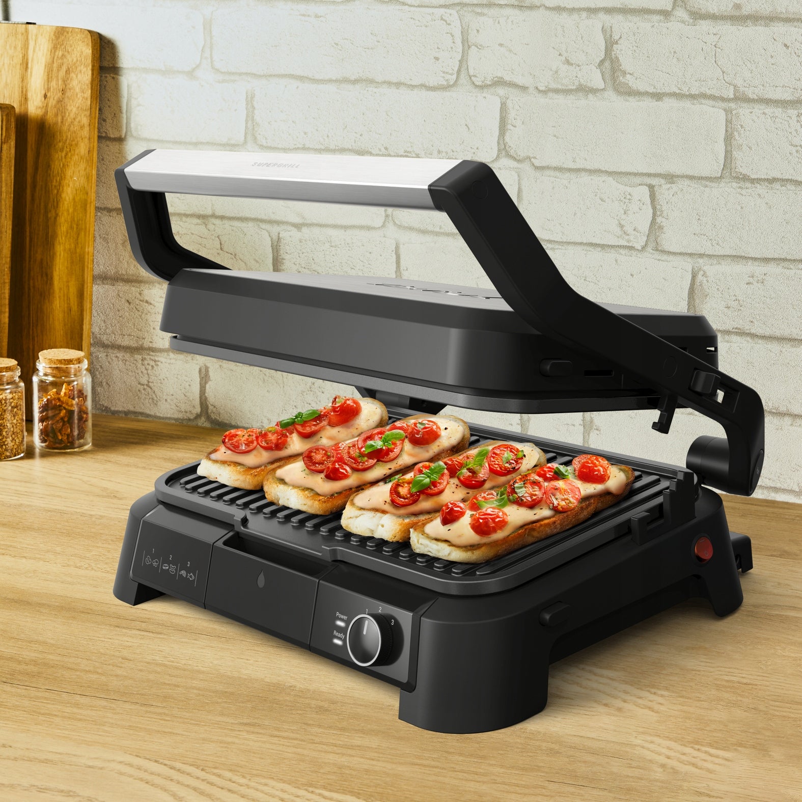 Electric grill TEFAL SuperGrill XL 3in1 GC520DE0 panini toaster oven 2200W Model GC520DE0