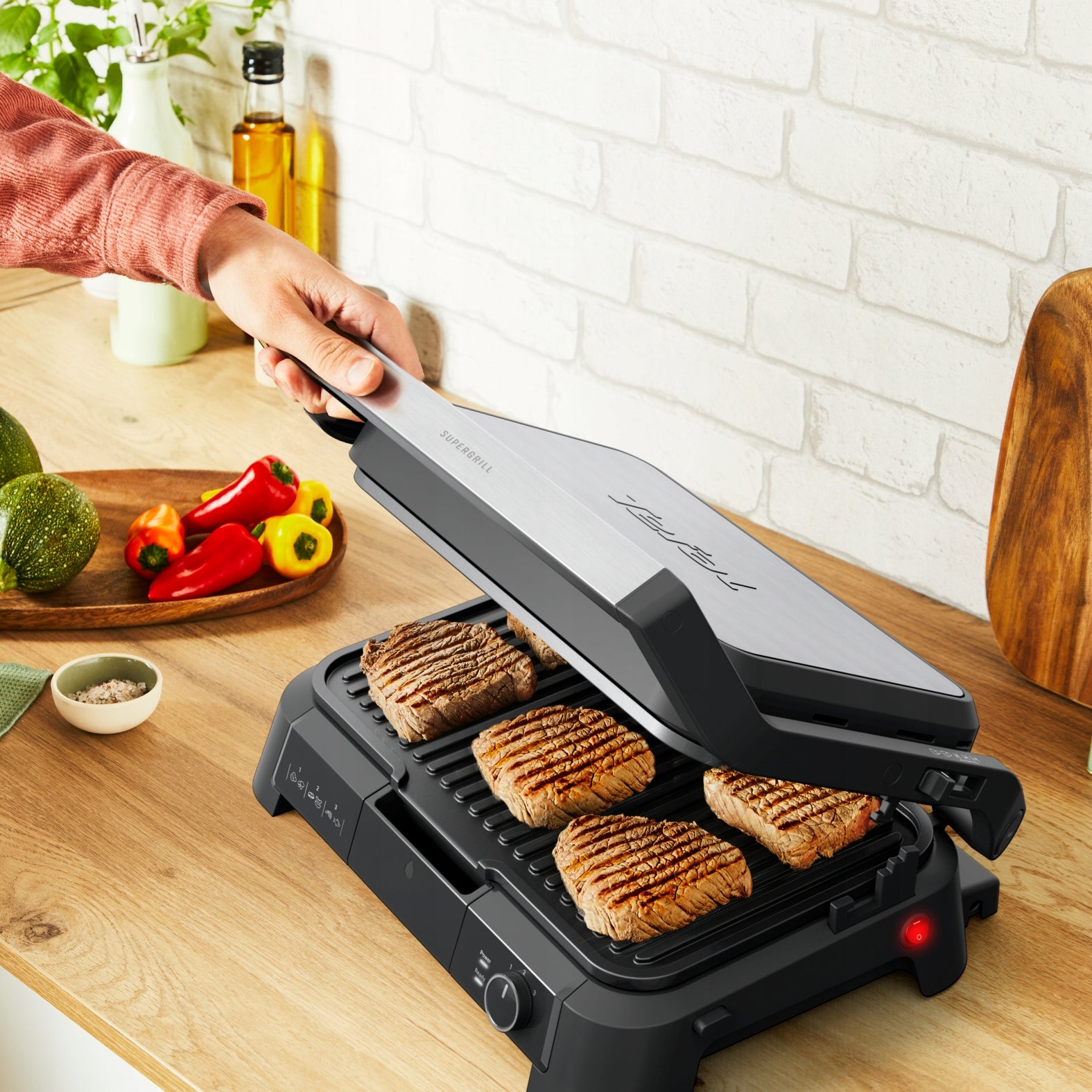 Electric grill TEFAL SuperGrill XL 3in1 GC520DE0 panini toaster oven 2200W Power 2200 W