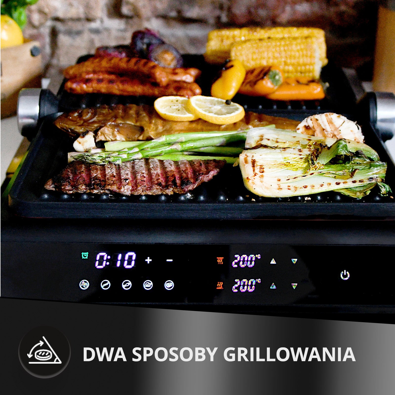 Electric grill contact panini folding MPM PSC-140/B black 2200 W Packaging status original
