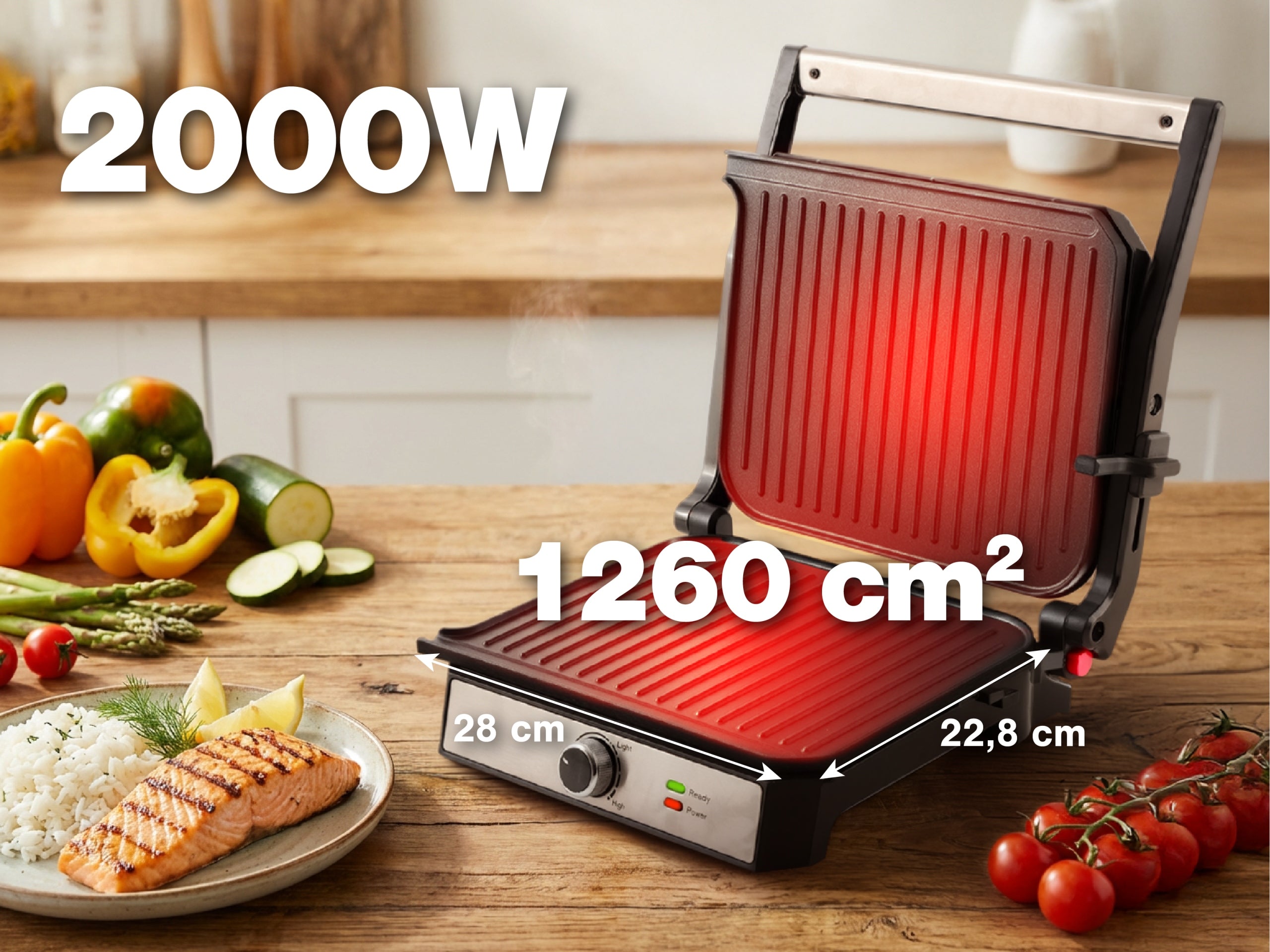 Electric grill sandwich toaster 2000W GK200 Eldom Model GK200