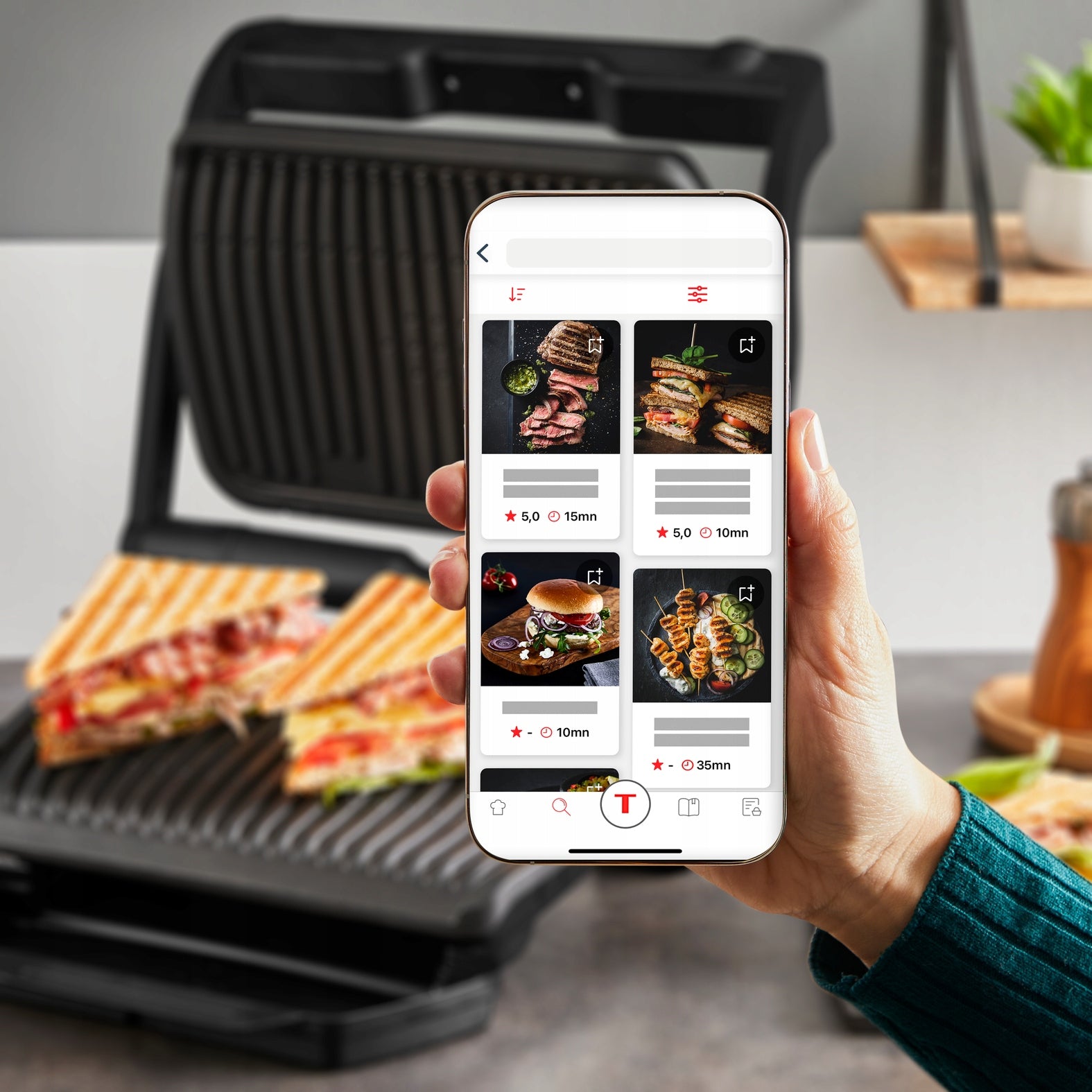 Electric grill toaster Optigrill+ GC717810 2000 W folding black Grill type contact