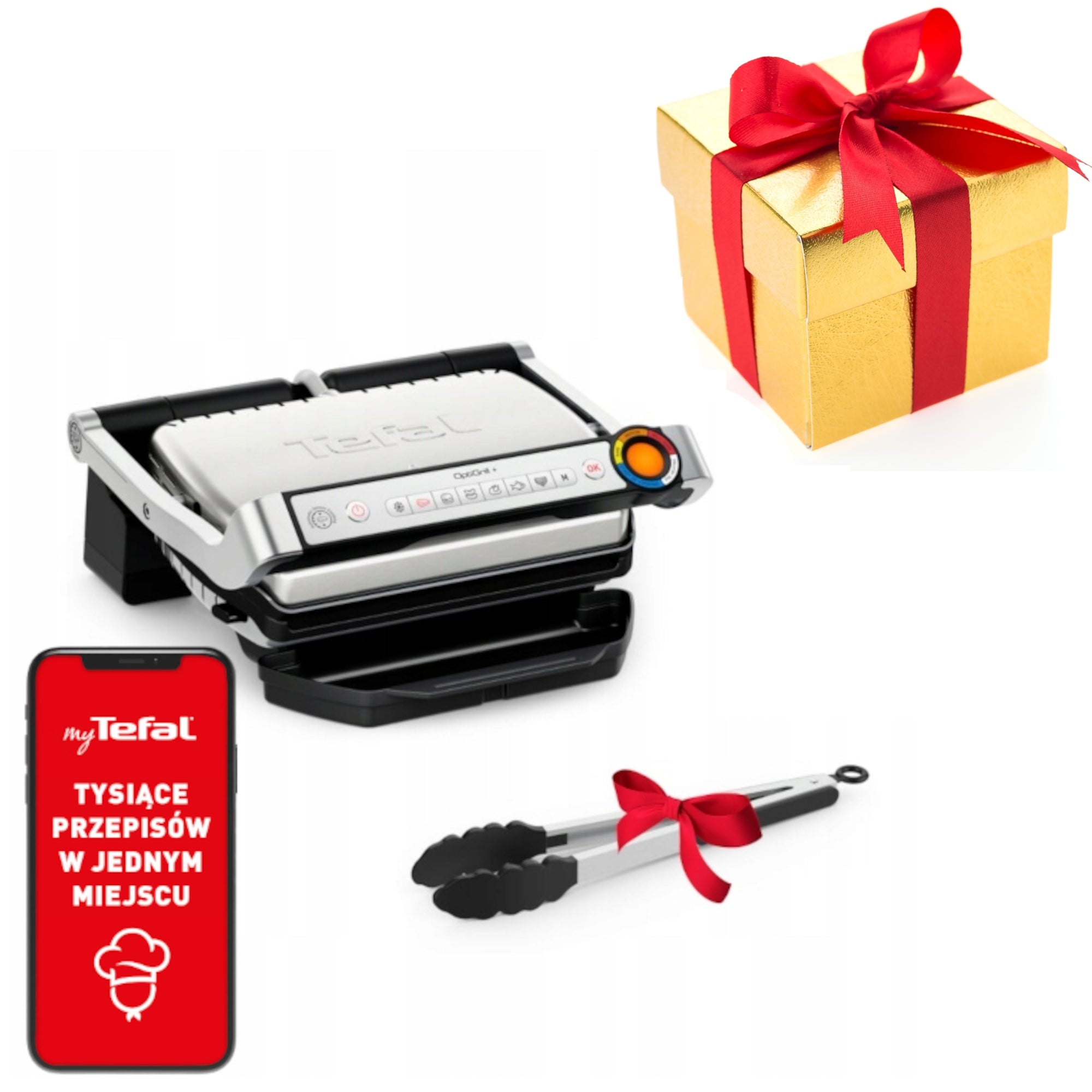 Electric grill toaster Optigrill+ GC718D10 2000 W folding silver