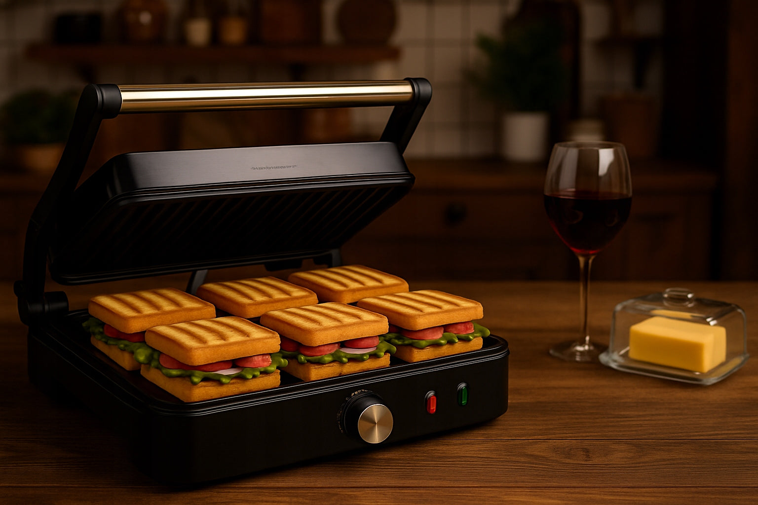 Electric grill toaster for panini sandwiches STILHOFF Power rating 1800 W