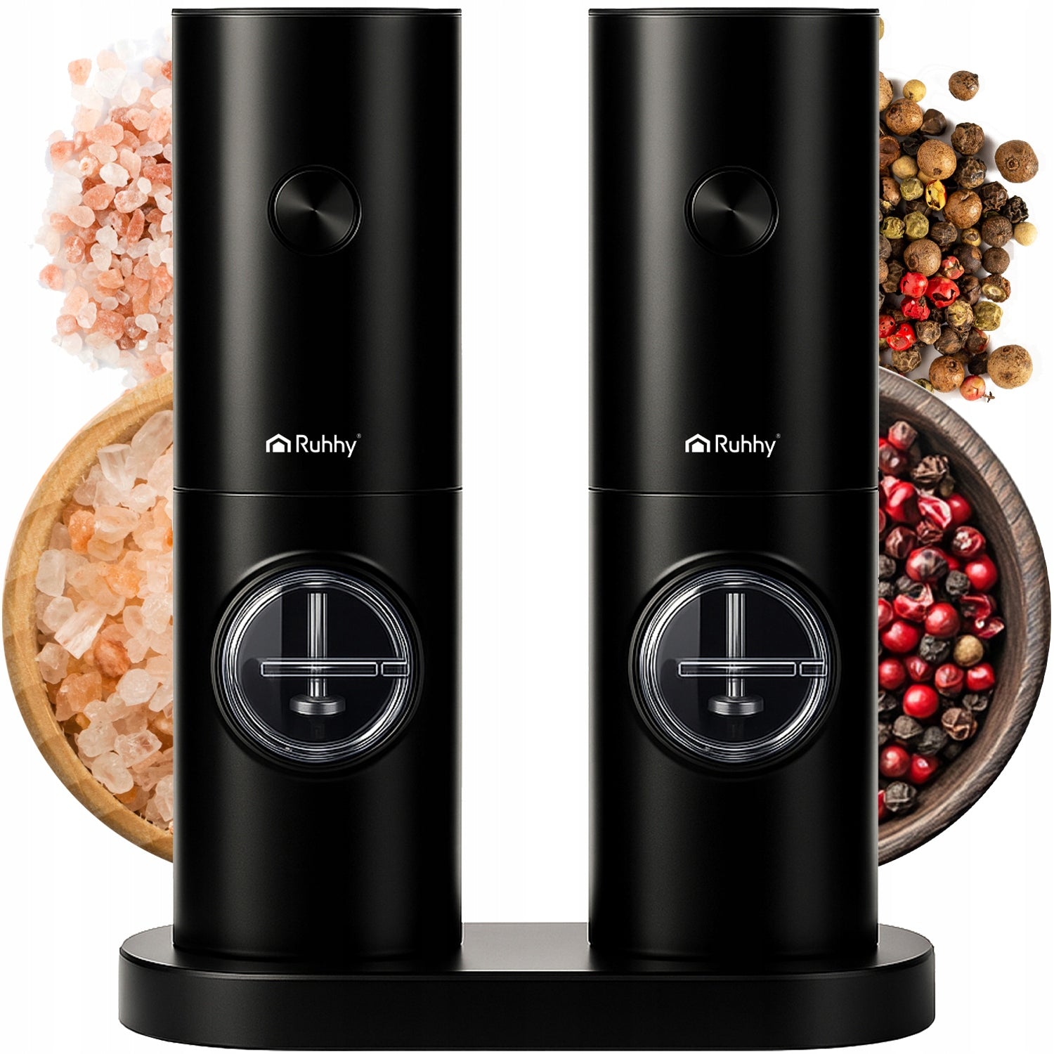 Electric grinder Ruhhy set of 2 black with adjustable grinding