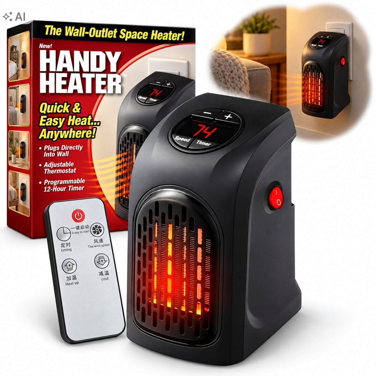 Electric heater 400W for socket remote control heater apron for contact