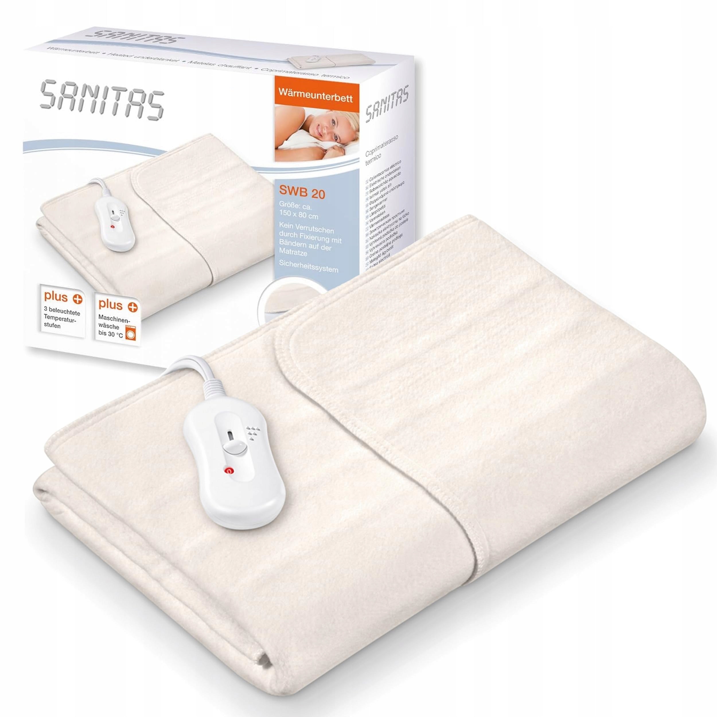 Electric heating blanket Sanitas SWB20 white remote control 60 W 150 x 80 cm