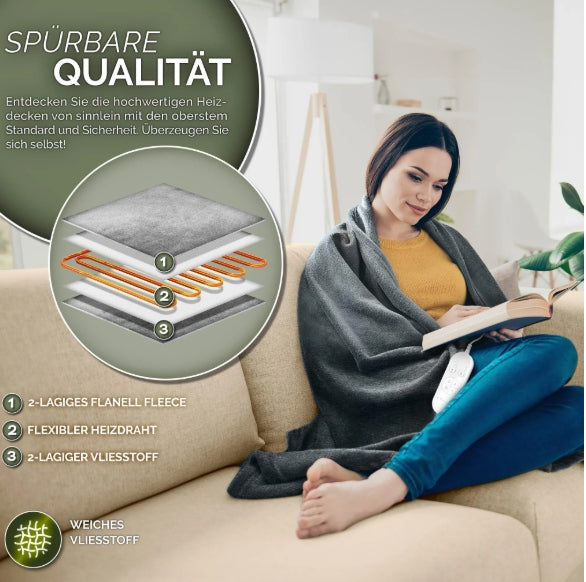 Electric heating blanket with automatic shut-off 1160X120 GREY Medical device no