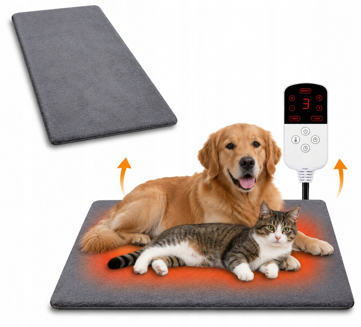 Electric heating mat for cat dog 45x70cm 9 levels 55°C (I047)