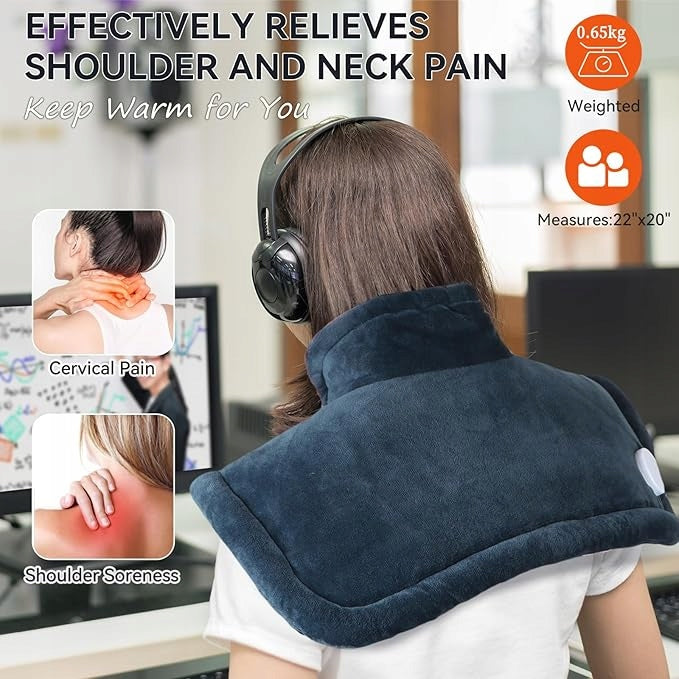 Electric heating pad 50x56 cm, for back, neck and shoulders Color blue
