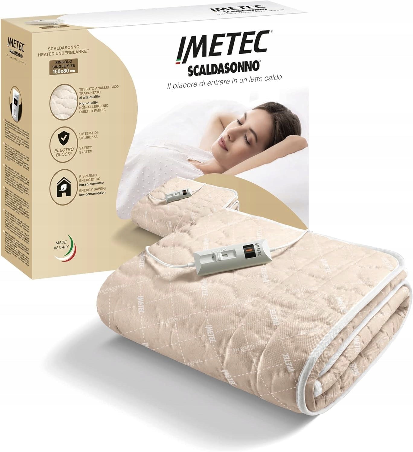 Electric heating pad for bed Imetec 6113E Beige 150 x 80 cm Medical device no