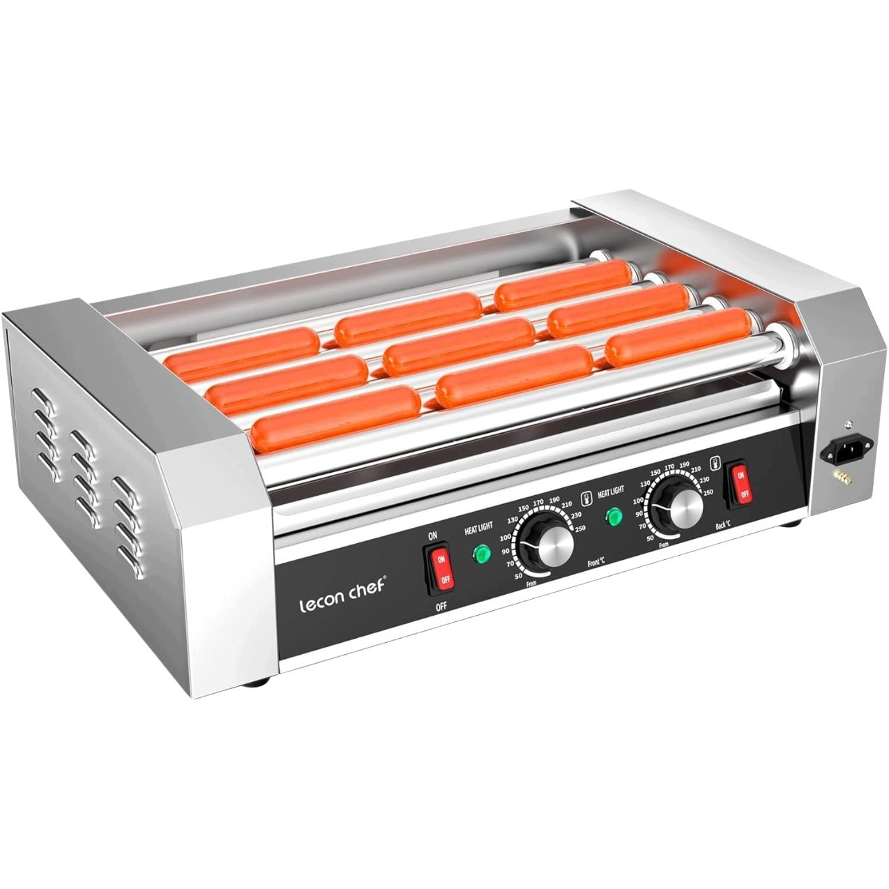 Electric hot dog grill 7 rolls 1200W LED 50-250°C stainless steel Manufacturer code lecon chef