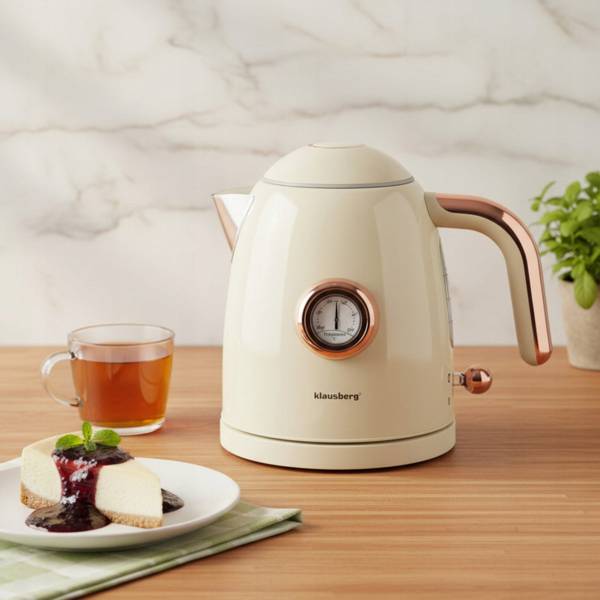 Electric kettle 1.0L Retro thermometer Wireless Klausberg KB-9018 Manufacturer code KB-9018