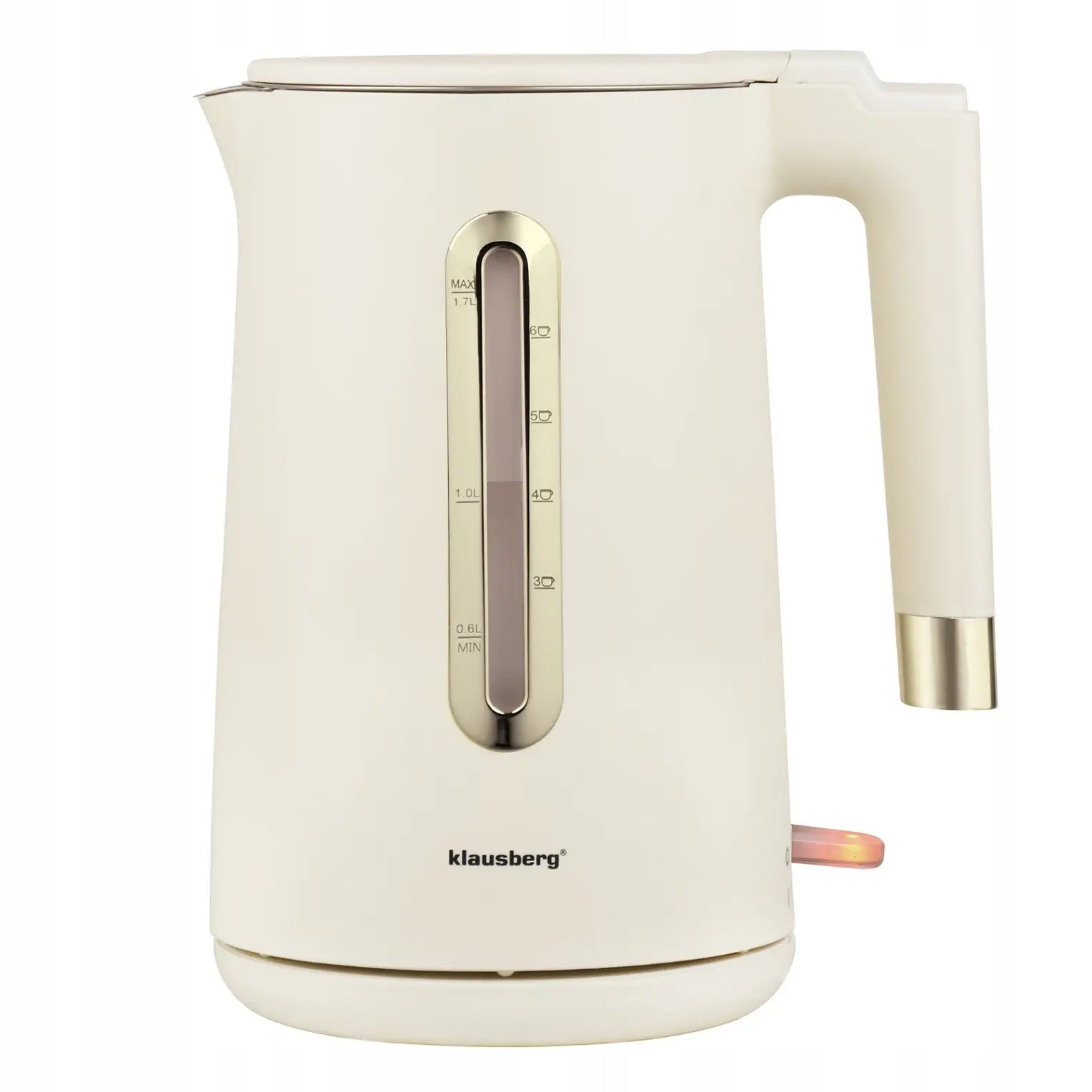 Electric kettle, 1,7 L, cream steel 304, Klausberg KB-9004