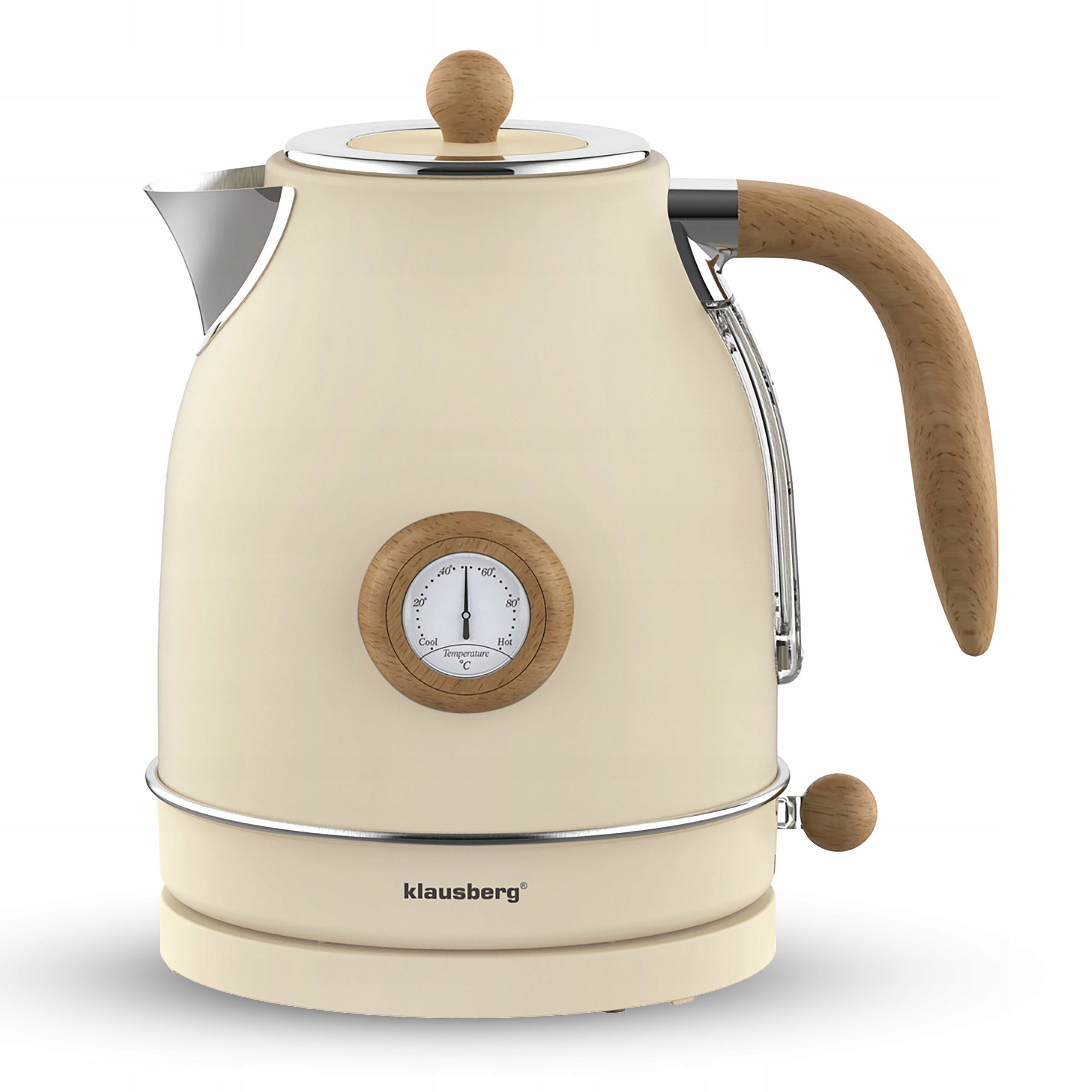 Electric kettle 1,7l with thermometer 2200 W beige retro