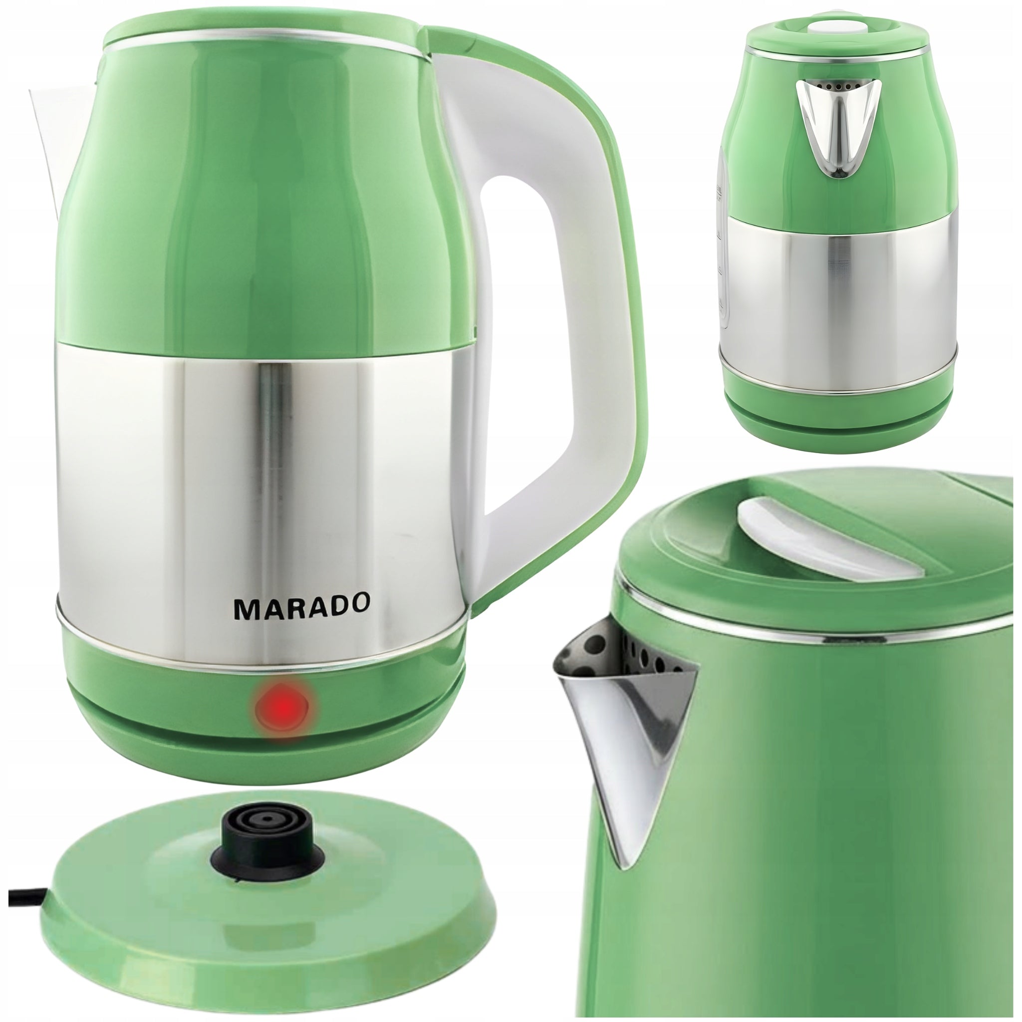 Electric kettle 2000 W 2 L green Marado rotary 360°