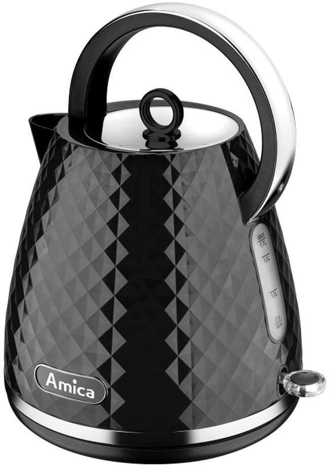 Electric kettle Amica KF 3030 1,7 l 2200W Filter Controller Strix Black