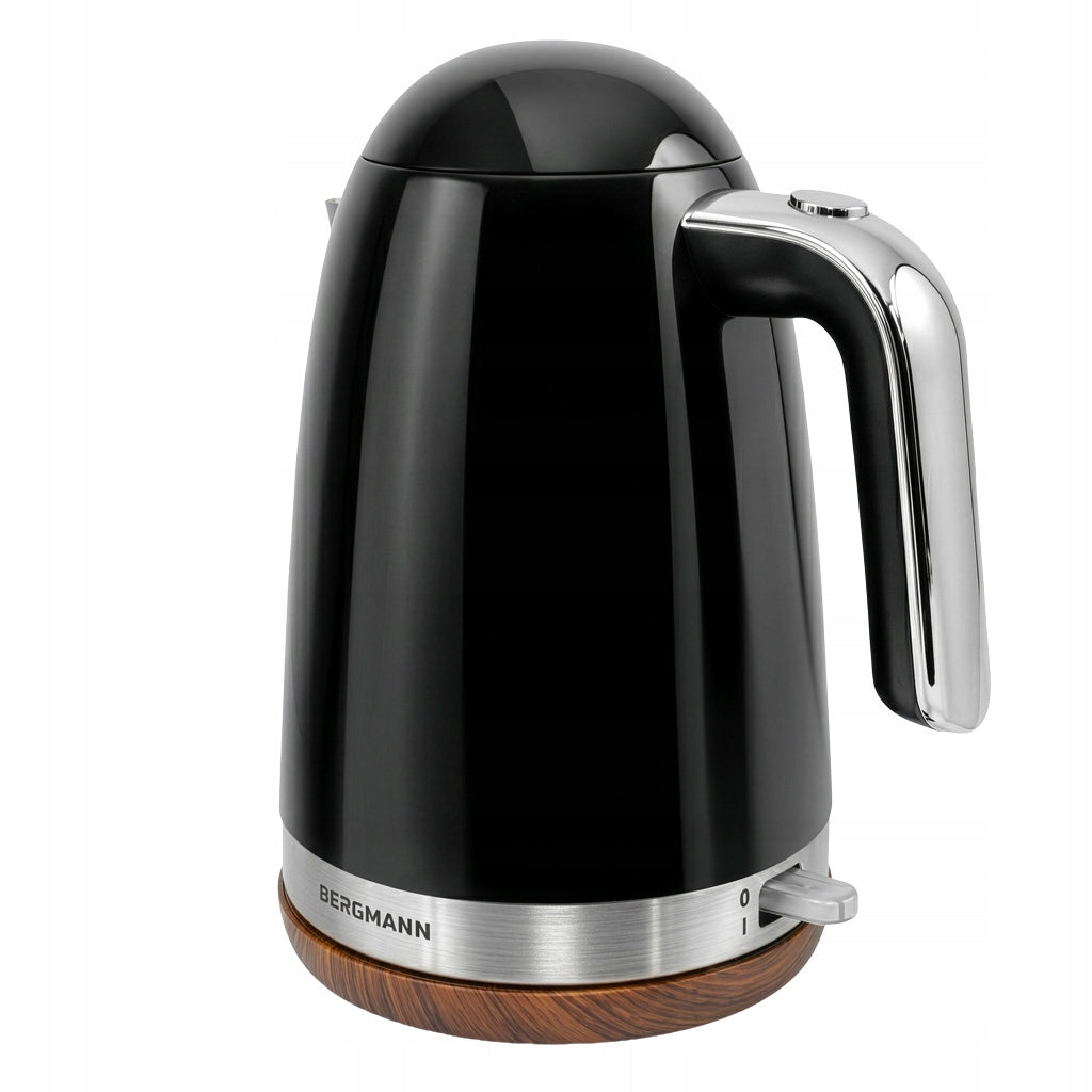 Electric kettle BERGMANN 1,7L 2200W black with wood-like base Manufacturer code MTP008057