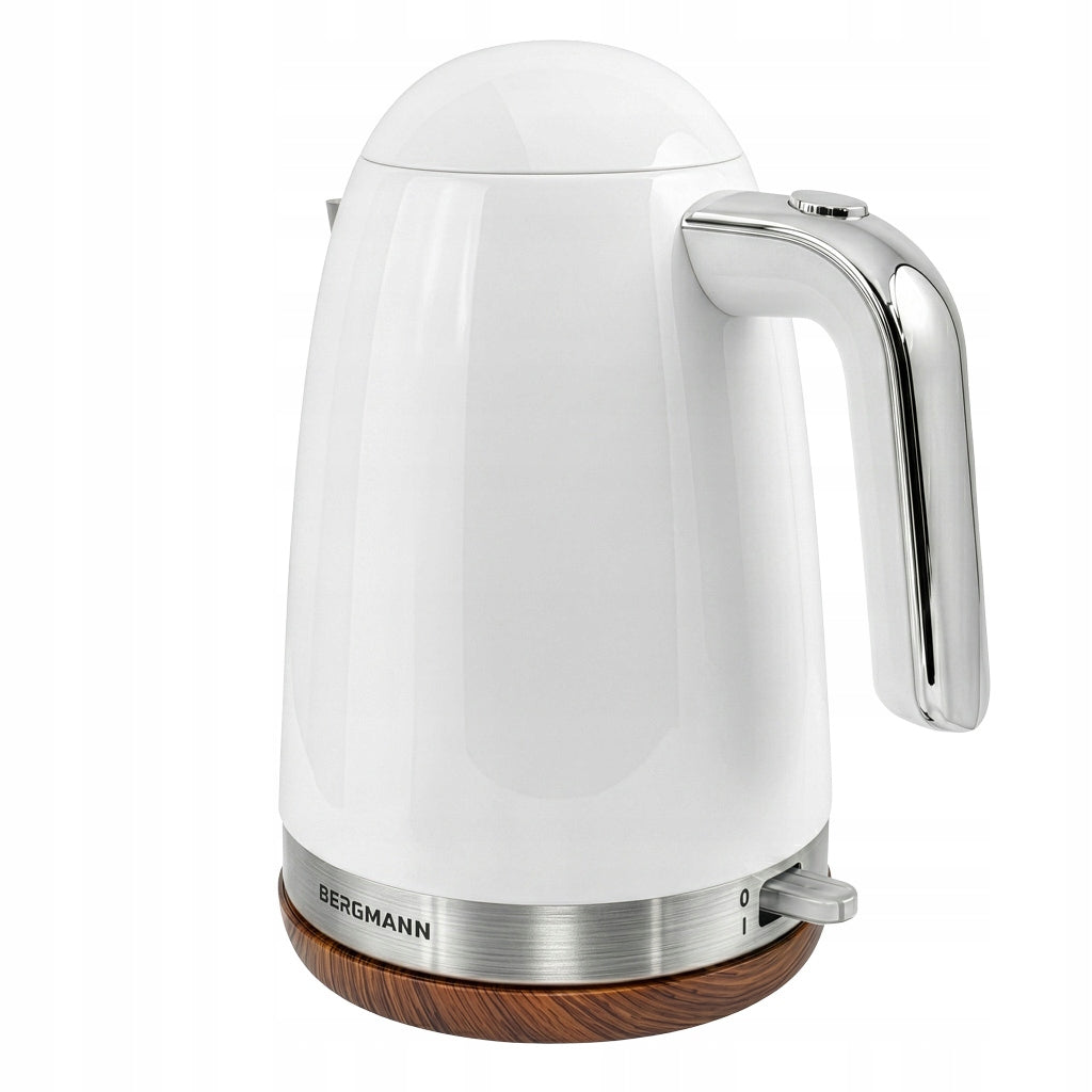 Electric kettle BERGMANN 1,7L 2200W white with wood-like base Manufacturer code MTP008058