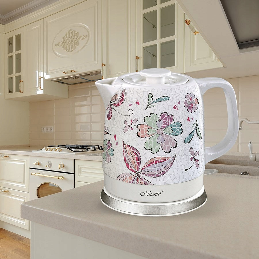 Electric kettle Maestro MR-068-FLOWERS 1500 W 1,5 l white Packaging status original